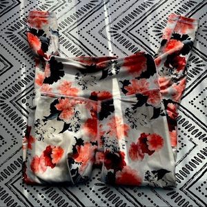 Marika white flower print leggings size small
